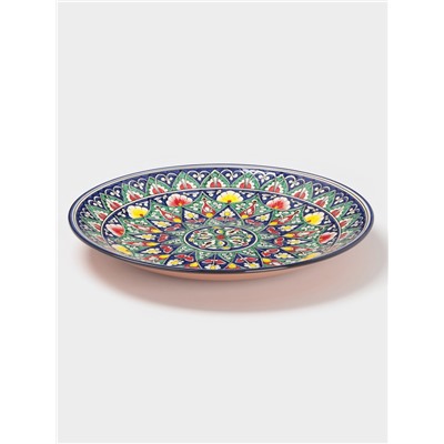 Ляган узбекский Риштанская Керамика, d=43 см, цветной орнамент