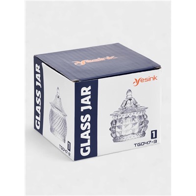 Конфетница «Икринка», 7.5×9.5 см, с крышкой, стекло, прозрачная