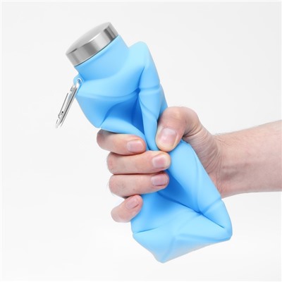 Бутылка для воды складная, 700 мл, 22×6.5 см, силиконовая