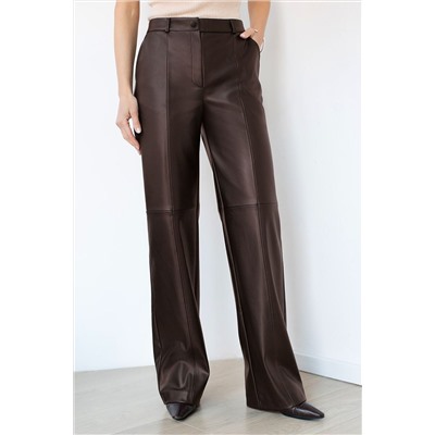 Прямые брюки из искусственной кожи VILATTE, 1227954