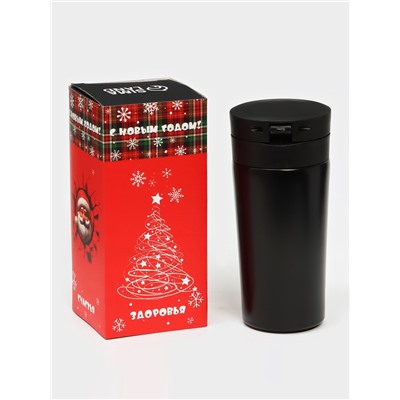 Термокружка Мастер К Style, 380 мл, сохраняет тепло 8 ч, с ситечком, нержавеющая сталь, чёрная