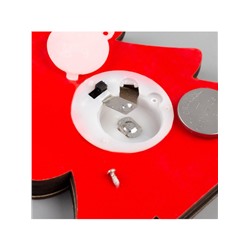 Ёлочная игрушка «Красная ёлочка с Дедом Морозом», 11×11×1.5 см, от батареек, свечение RGB