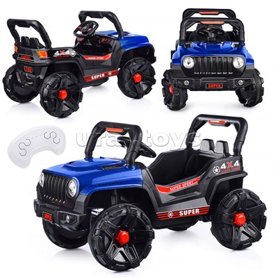 Электромобиль "Рустик" на аккумуляторе, с р/у управлением, в коробке (синий)