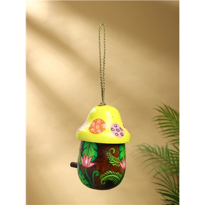 Подвесной декор «Скворечник-грибок», 22×15×15 см, дерево, зелёный