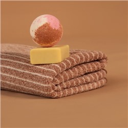 Полотенце банное «Этель. Линии», 70×140 см, коричневое