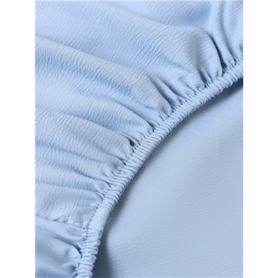 Простыня на резинке 2-спальная LoveLife, 160×200+25 см, голубая, жатка