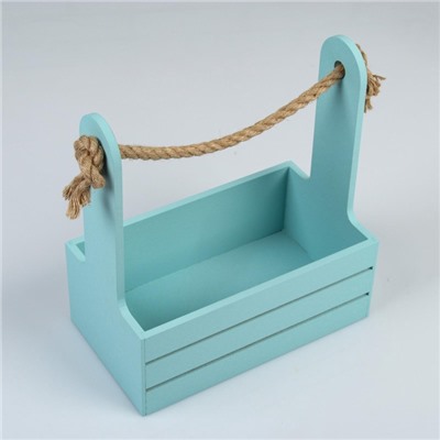 УЦЕНКА Набор кашпо деревянных 3 в 1 (29×18×33.5; 25.5×15×30; 20×12×23) «Аром», серо-голубой 1096263