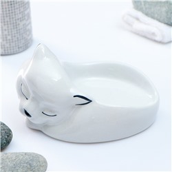 Мыльница «Кошка», 9×14×8 см, фарфор