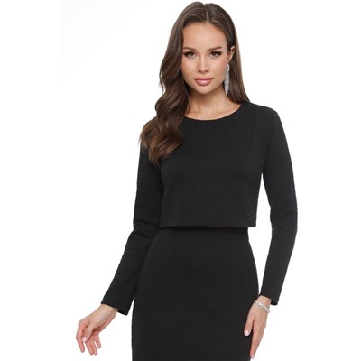 Костюм женский (блузка, юбки) DSTrend «Секрет изысканности», размер 52, чёрный