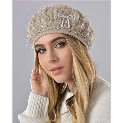 Травка пайетка Берет (56-58)