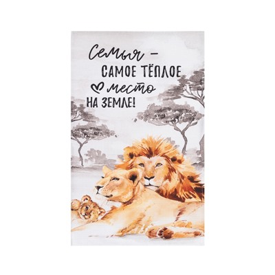 Набор кухонных полотенец Этель «Семья» 40×73 см -2 шт., 100% хлопок, вафля 160 г/м²