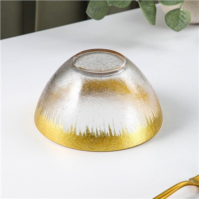 Салатник «Бурлеск», 600 мл, d=15 см, стекло, прозрачный, золотистый