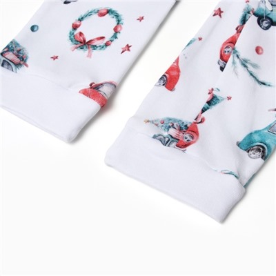 Комбинезон детский MINAKU New Year's cars», рост 80-86 см, белый