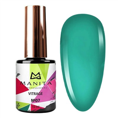 MANITA Гель-лак для ногтей c эффектом витража / Vitrage №07, изумрудный, 10 мл 23296