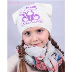 S 366 Шапка по голове с ушками (56-58)
