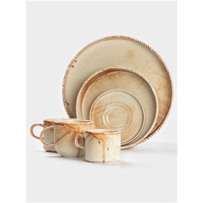 Тарелка с бортиком Magistro Organic brown, d=26 см, фарфор, бежевая