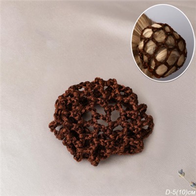 Резинка сетка для волос пучок / NSAЕ-53-BR /уп 12/100/коричневый