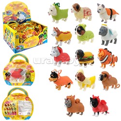 Прокачка для собачки серия 3, тянущиеся собачки и кошечки в костюмчиках, 10см, 14 видов, пакет с окном, 14 шт. в д/б