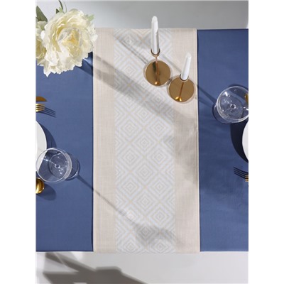 Дорожка на стол «Этель. Геометрия», 35×180 см, 200 г/м², бежевая