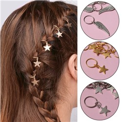 Пирсинг для волос «Звезда», 2.8×1.3 см, 10 шт., цвет золотистый