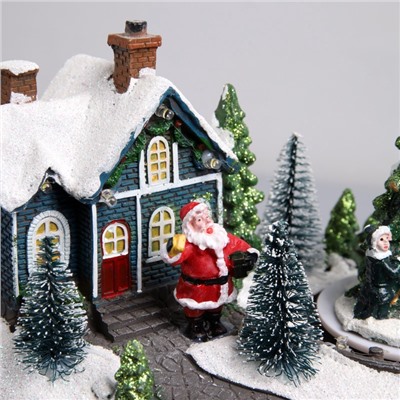 Светодиодная фигура «Новогодний город» 19×17×13 см, полистоун, батарейки ААх3 (не в комплекте), USB, свечение тёплое белое