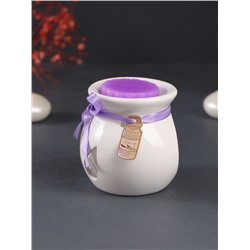 Набор: аромалампа для эфирных масел, мелтс из воска ароматический «Лаванда», сиреневая, 6.5×6.2×7.5 см