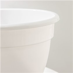 Горшок для цветов с поддоном «Антик», 3.6 л, d=22 см, цвет белый