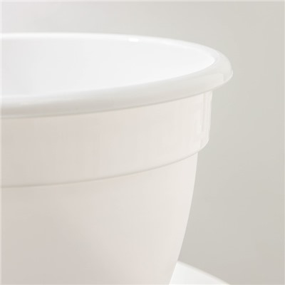 Горшок для цветов с поддоном «Антик», 3.6 л, d=22 см, цвет белый