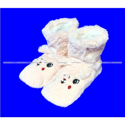 2 ПАРЫ - Подарочный набор носки-САПОЖКИ женские с мехом Мордочки ВЫСОКИЕ