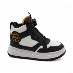 Зимние кроссовки на меху А7187-6 черно белые