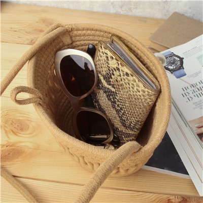 Сумка плетеная 21x15x9 / DW-10 /уп 100/коричневая