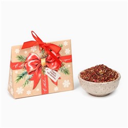 Чай новогодний ягодно - травяной с малиной «Красный бант», 50 г