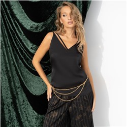 Топ шёлковая, Создана для поцелуев (чёрный)