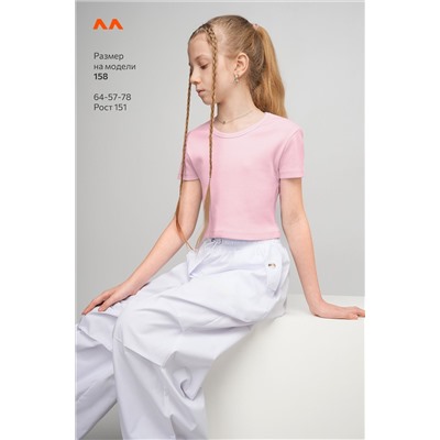 Укороченная футболка в рубчик для девочки Happyfox