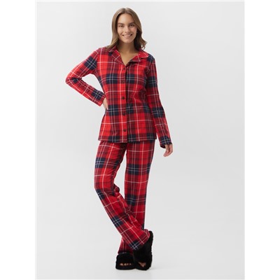 Пижама новогодняя женская (рубашка, брюки) KAFTAN Christmas, размер 48-50
