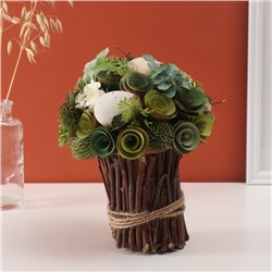 Интерьерный декор «Пасхальный зелёный букет», 20×20×22 см