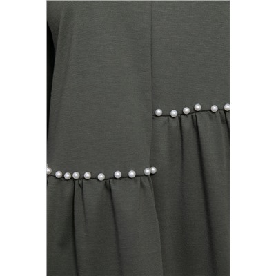 Платье бохо трикотажное Млада (темно-оливковое) П14412-8М