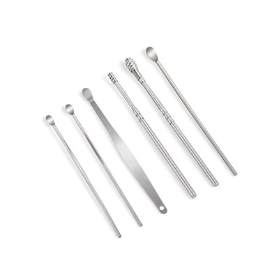 Набор для чистки ушей: кожаный чехол + 6 предметов