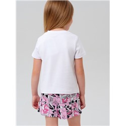 Комплект трикотажный для девочек: фуфайка (футболка), шорты