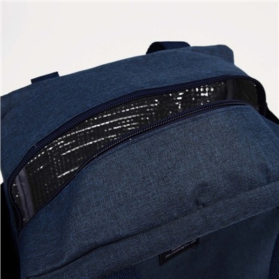 Термосумка на молнии, объём 8.7 л, 2 наружных кармана, цвет синий