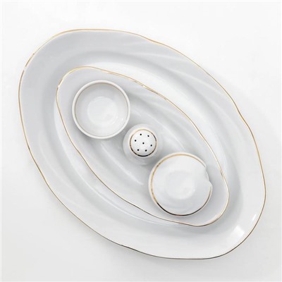 Сервиз столовый фарфоровый «Классик», 37 предметов, 4 вида тарелок, цвет белый