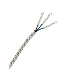 Шнур сетевой в тканевой оплетке с заземлением, 1.8 м, 2200 Вт, 3×0.75 мм²