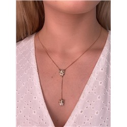 Колье из золочёного серебра с нат.изумрудом, нат.шпинелью и фианитами 925 пробы Кц-3743зр113341600