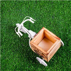 Фигурное кашпо для цветов «Велосипед Home & Garden», 20.5×12×10.5 см, дерево, пластик, белое