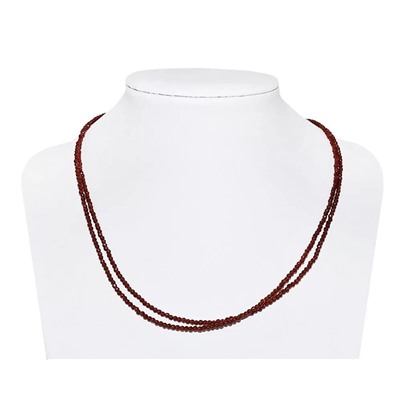 Бусы, шпинель шар грань 2,0 гранатовая, облагороженная, КА-0120