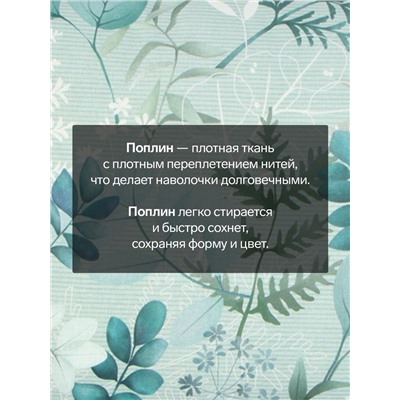 Комплект наволочек «Этель. Эвкалипт», 50×70 см, 2 шт., поплин, хлопок 100%