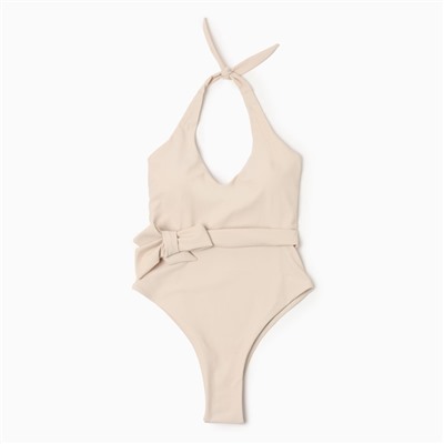 Купальник женский слитный с поясом MINAKU, размер 42, молочный