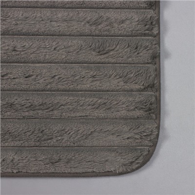 Коврики для ванной и туалета SAVANNA «Оливия», 2 шт., 40×50 см, 50×80 см, серые