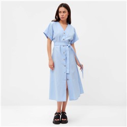 Платье на пуговицах миди женское MIST Summer time, голубое, размер 50