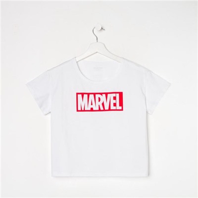 Футболка укороченная Marvel, белая